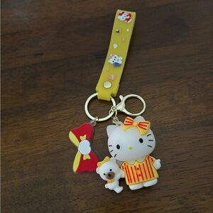 Hello Kitty Bag Charm Key Chain with Yellow Strap